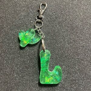 Resin letter “L” keychain $12